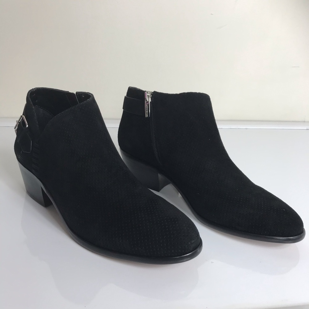 Vince Camuto Parveen Suede Buckle Booties - Picture 3 of 9